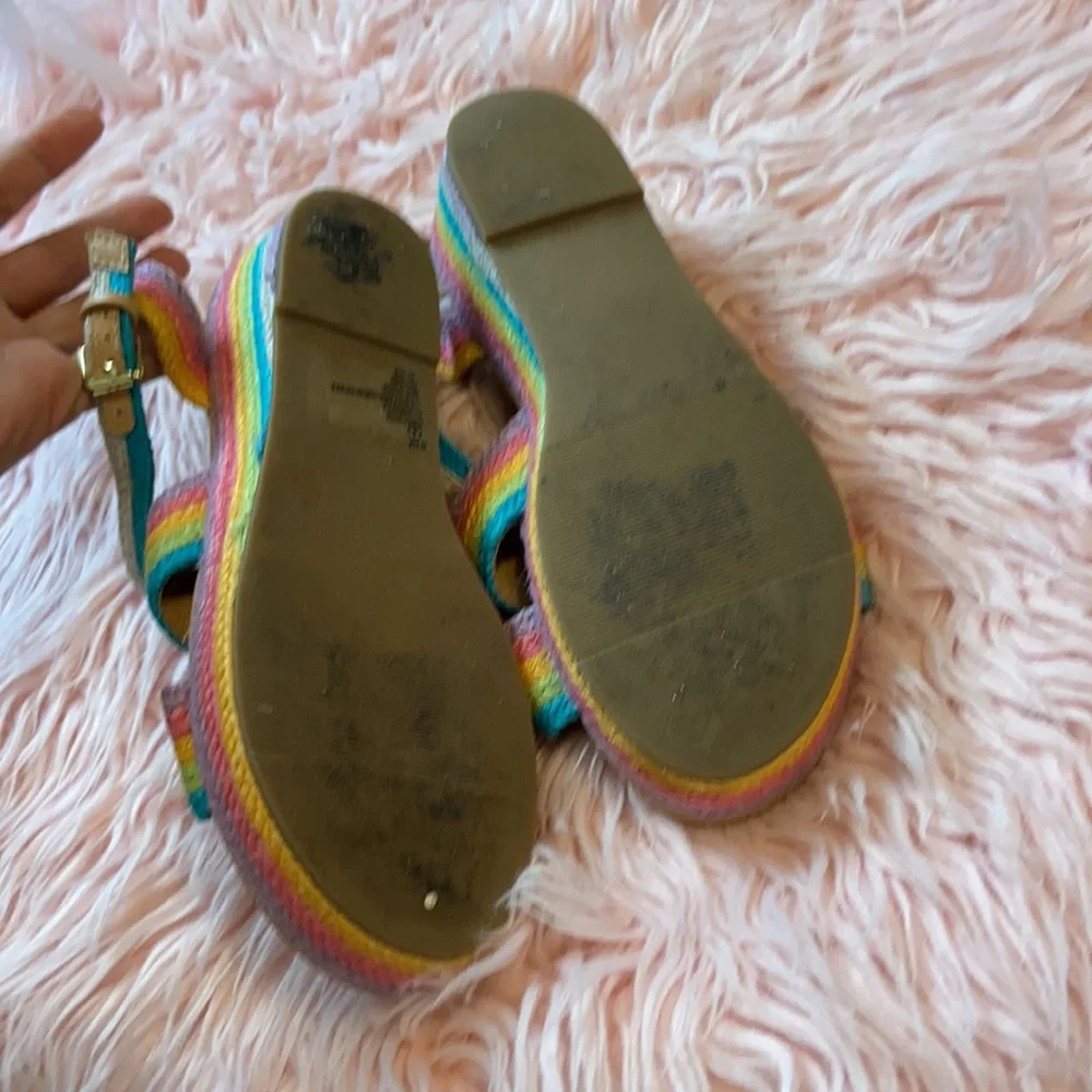 Steve Madden Rainbow Wedges Sandals Espadrilles Youth Sz 4